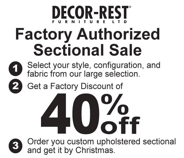 40% off Decor-Rest Sectionals