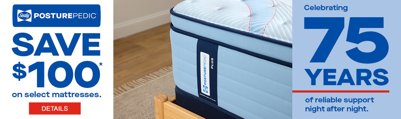 Save $100 on Sealy Posturepedic Mattresses